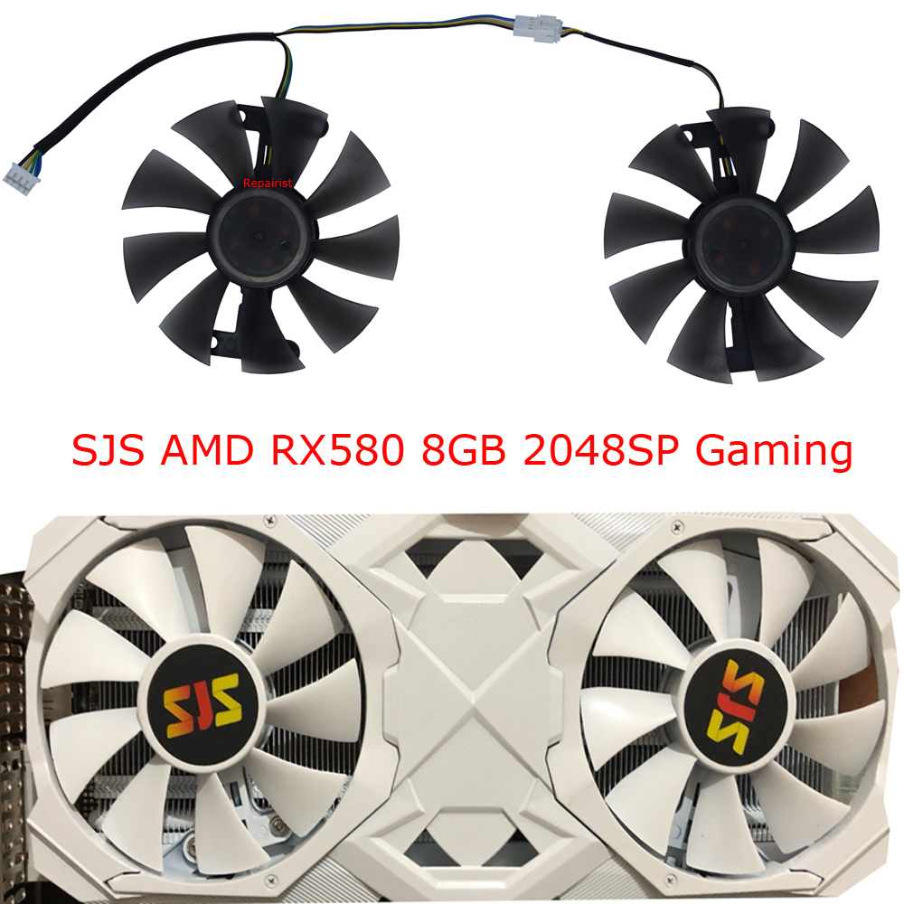 Rx 580 8Gb 2048Sp Gpu - 2 buah/set, kipas kartu Video, Fan,